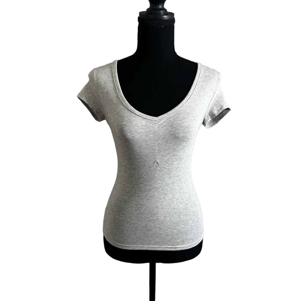 We Wore What Rucked Tee In Heather Grey Xs Cotton Jersey NWT